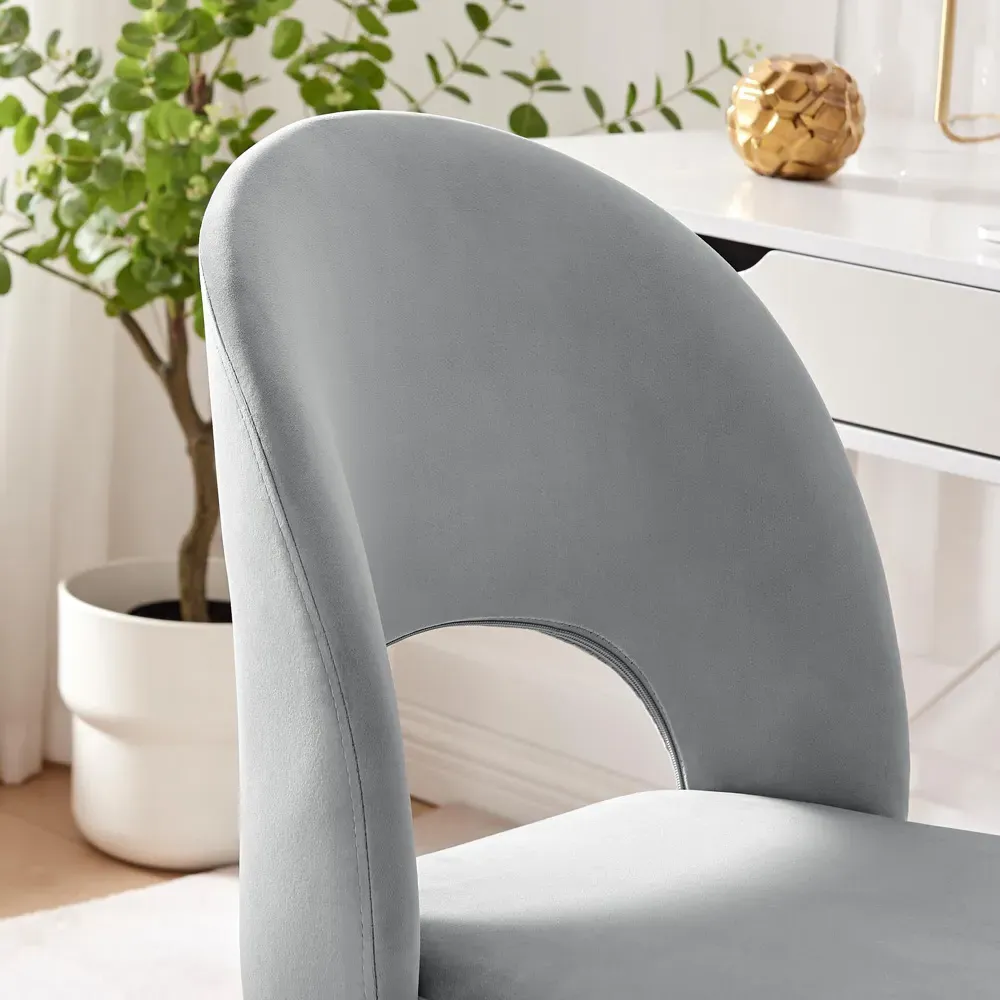 Courtez Office Chair with Gas Lift - Grey, Velvet