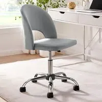 Courtez Office Chair with Gas Lift - Grey, Velvet
