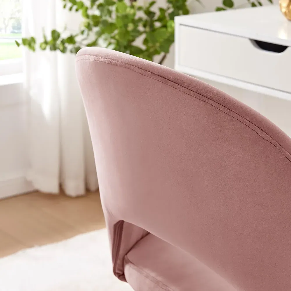 Courtez Office Chair with Gas Lift - Pink, Velvet