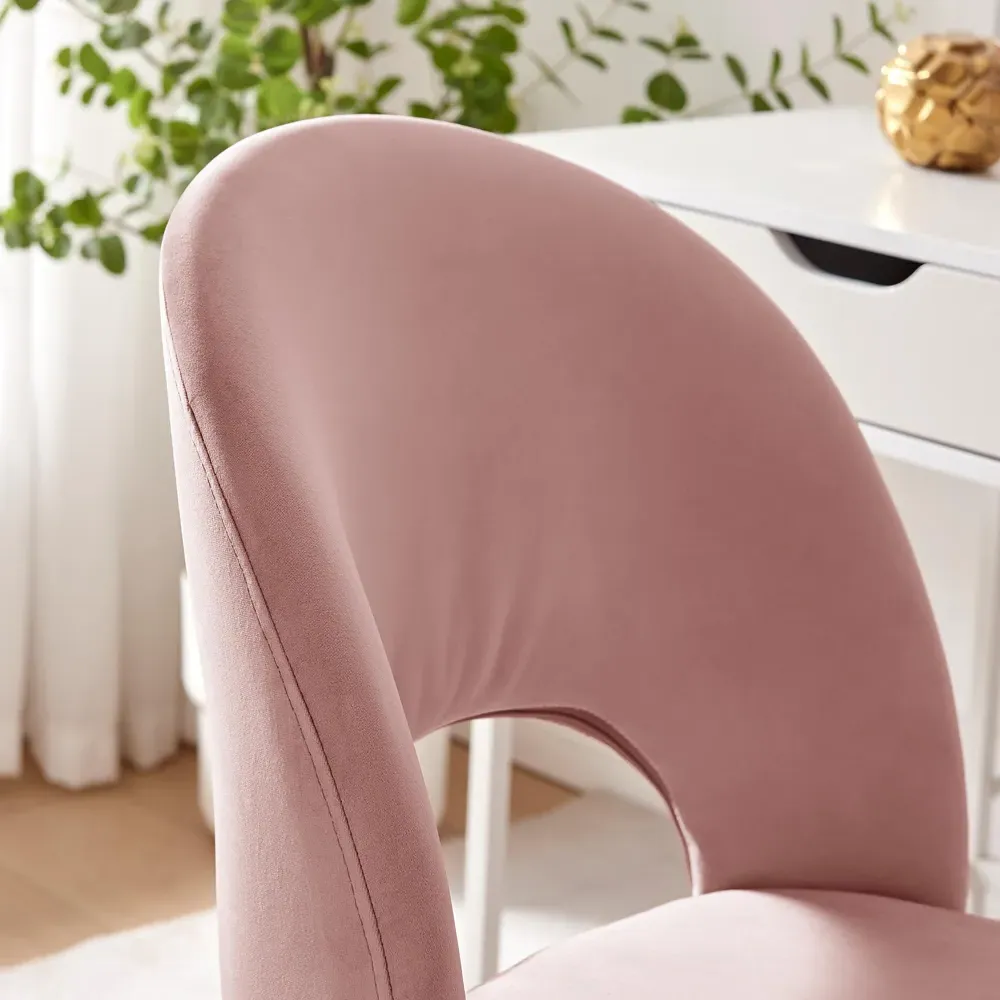 Courtez Office Chair with Gas Lift - Pink, Velvet