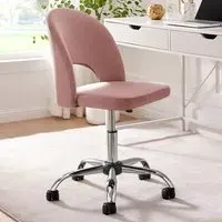 Courtez Office Chair with Gas Lift - Pink, Velvet