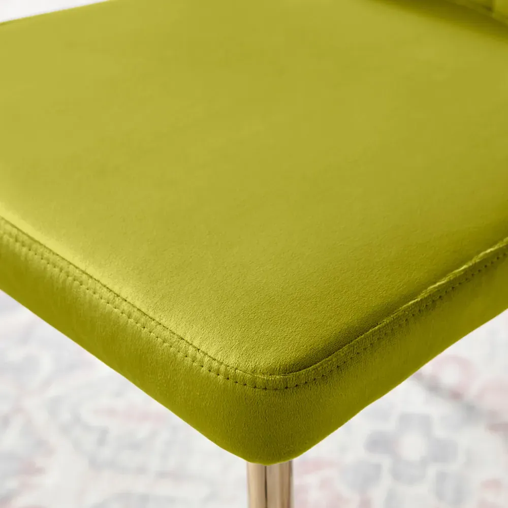 Daphne Set of 2 Dining Chairs - Green, Velvet