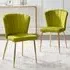 Daphne Set of 2 Dining Chairs - Green, Velvet