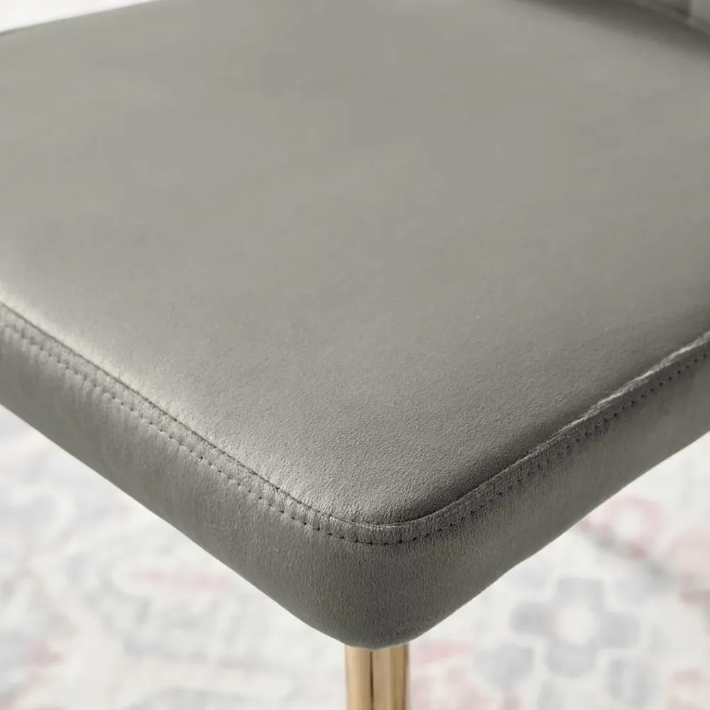 Daphne Set of 2 Dining Chairs - Grey, Velvet