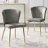 Daphne Set of 2 Dining Chairs - Grey, Velvet