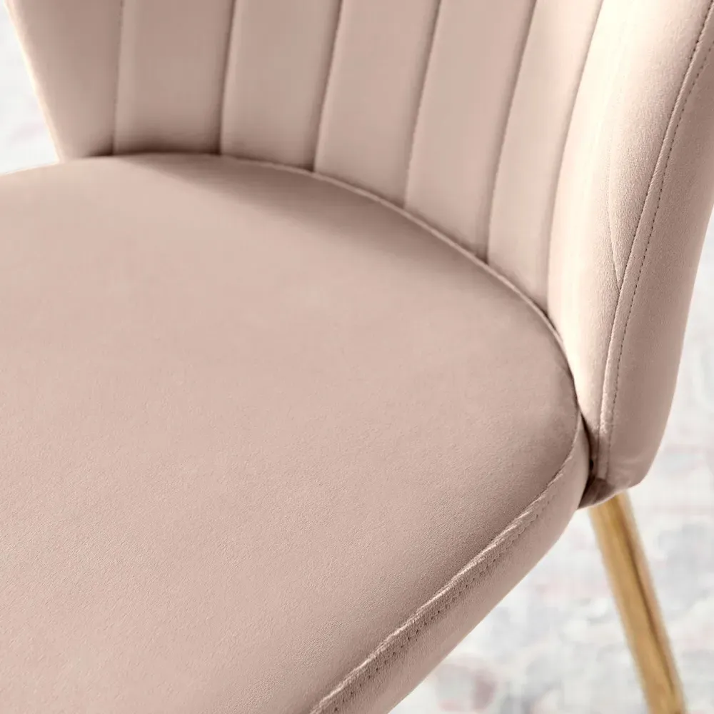 Daphne Set of 2 Dining Chairs - Pink, Velvet