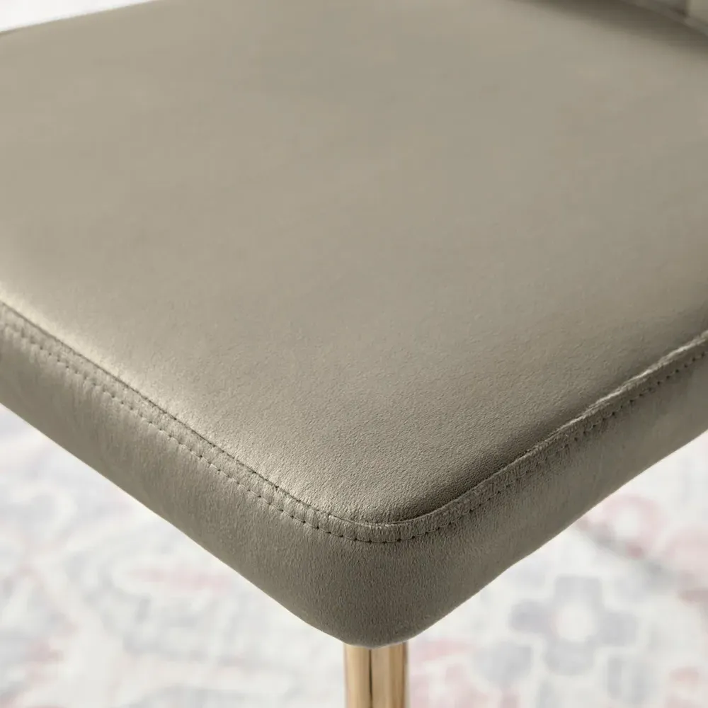 Daphne Set of 2 Dining Chairs - Taupe, Velvet