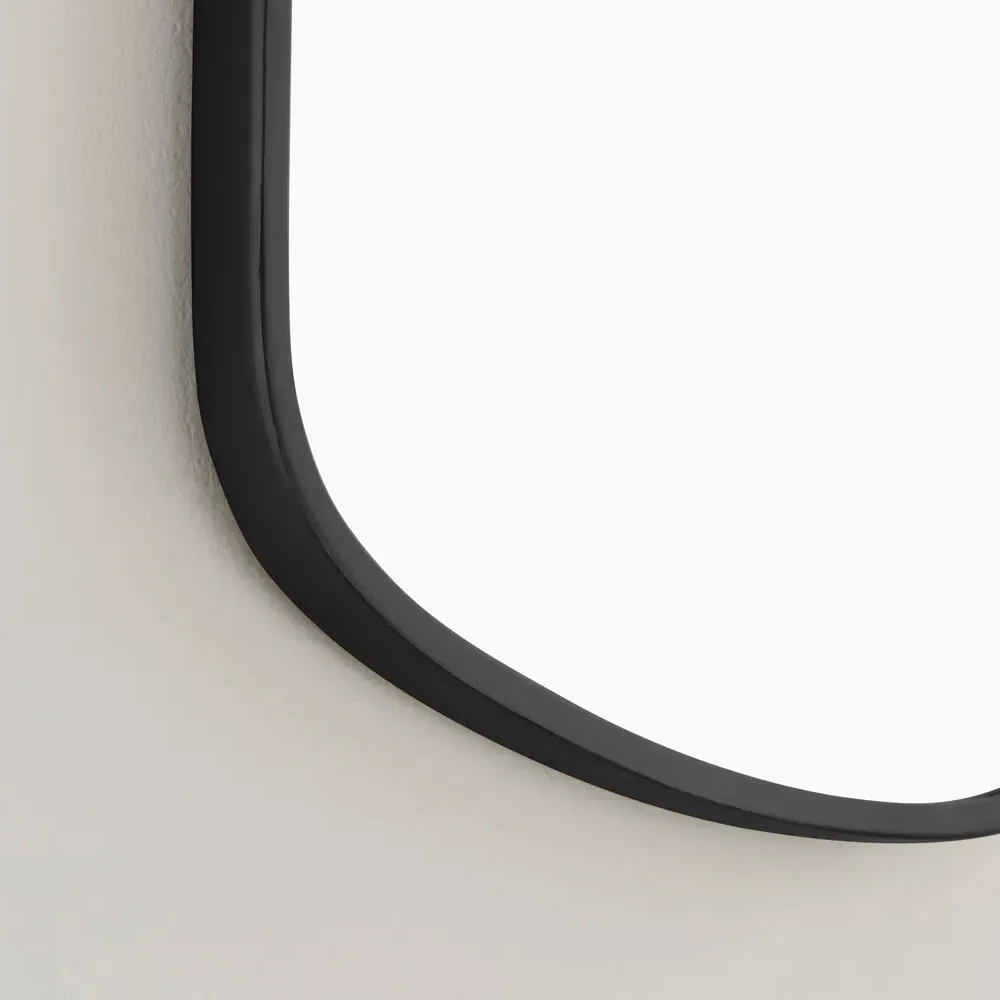 Elise Abstract Pebble Wall Mirror - Black, Iron