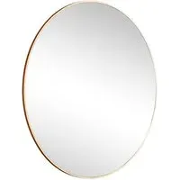 Emma Round Wall Mirror 100cm - Brown, Copper