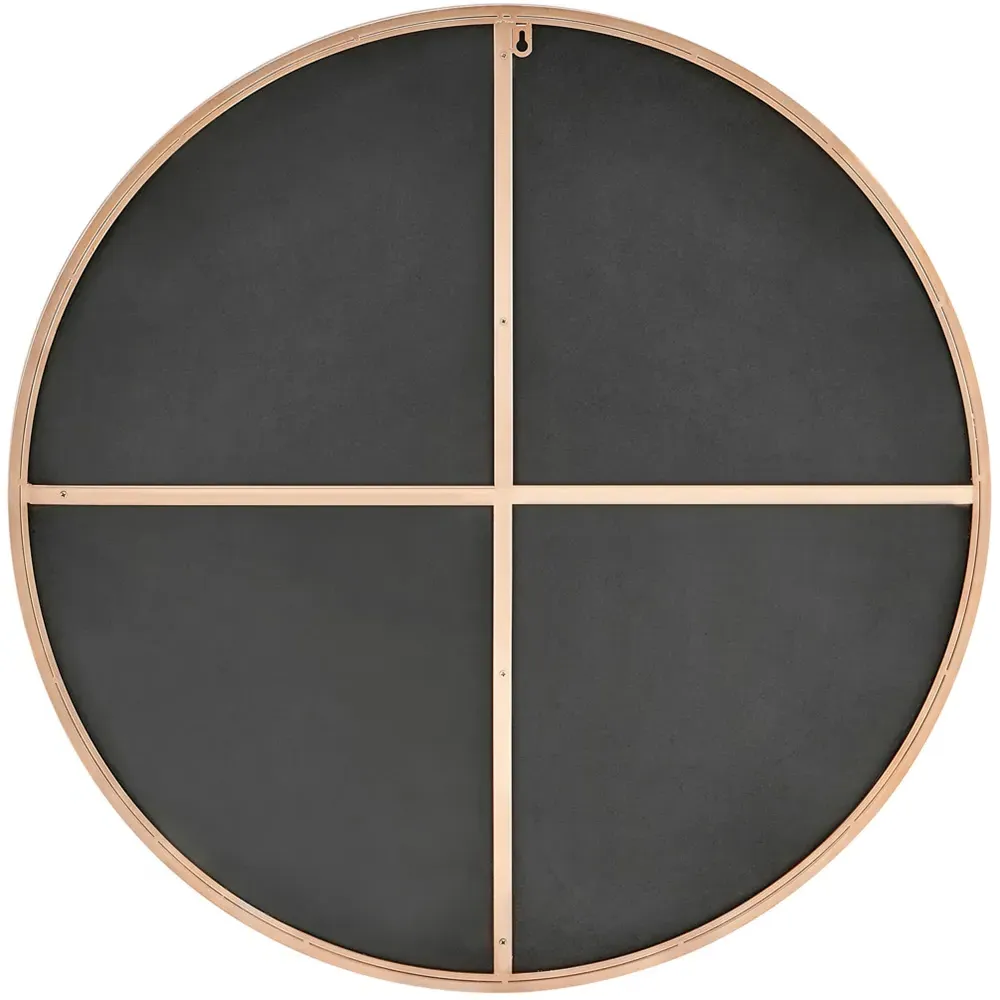 Emma Round Wall Mirror 80cm - Brown, Copper