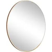 Emma Round Wall Mirror 80cm - Brown, Copper