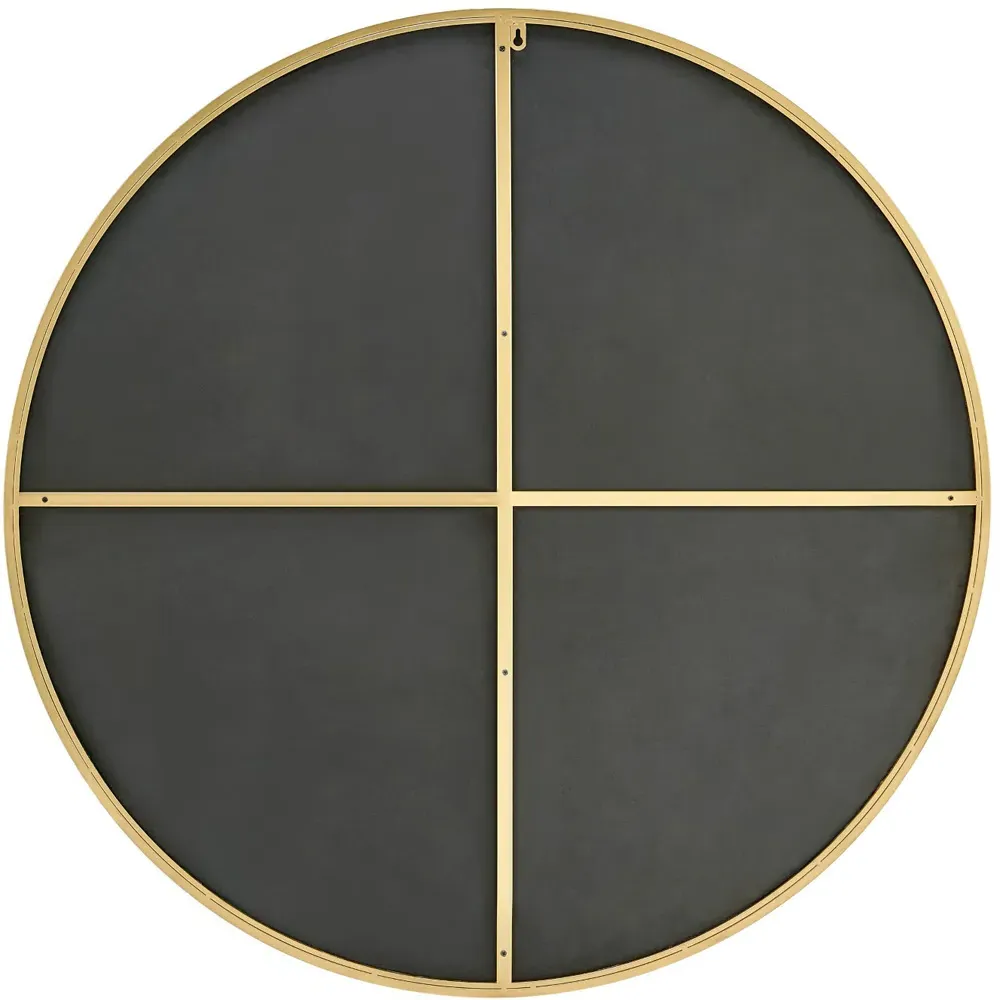 Emma Round Wall Mirror - Black, Metal