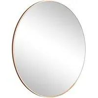 Emma Round Wall Mirror - Gold, Metal