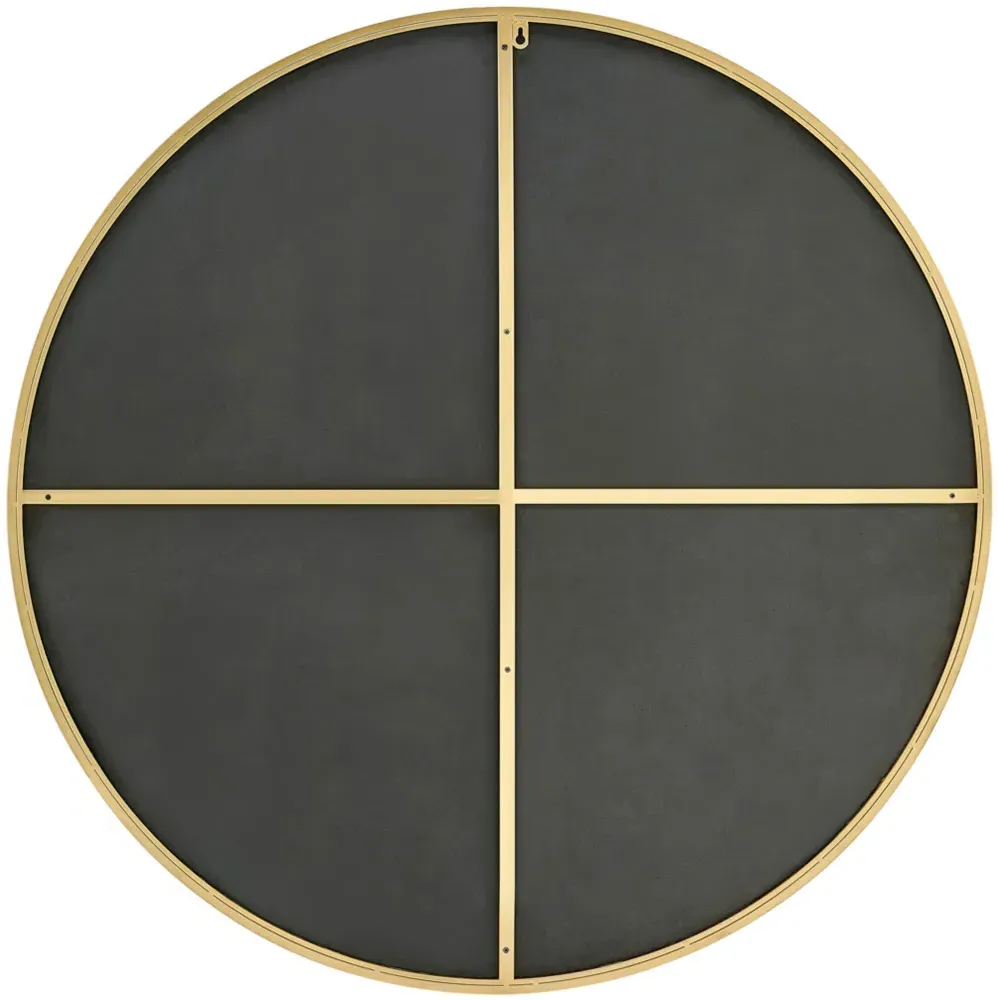 Emma Round Wall Mirror - Gold, Metal
