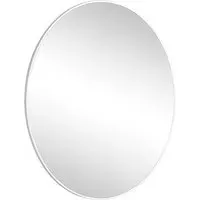 Emma Round Wall Mirror - White, Metal