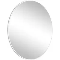 Emma Round Wall Mirror - White, Metal