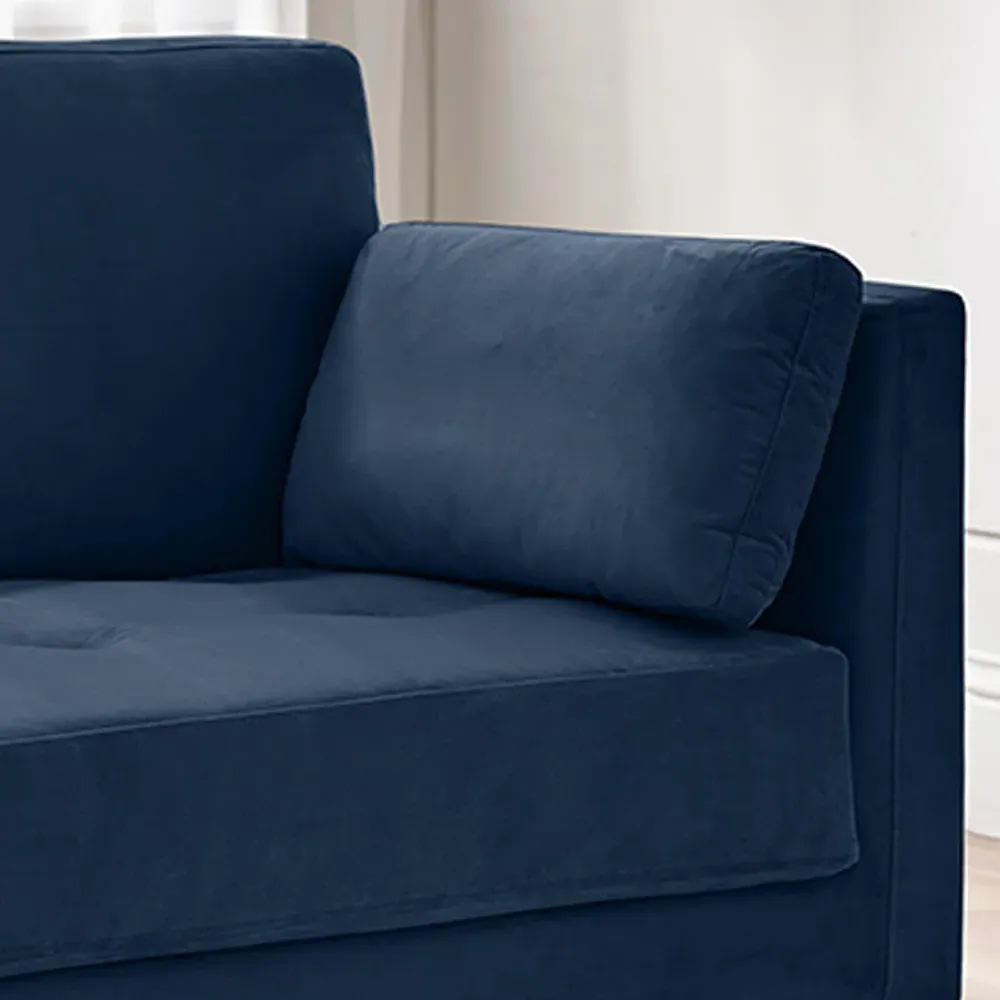 Eva 2-Seater Sofa - Blue, Velvet