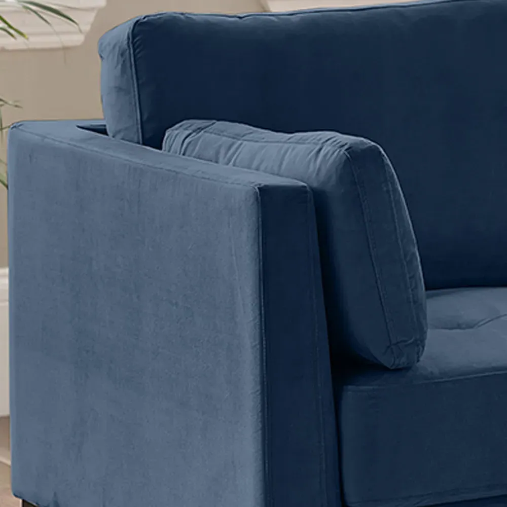 Eva 2-Seater Sofa - Blue, Velvet