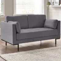 Eva 2-Seater Sofa - Grey, Velvet