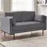 Eva 2-Seater Sofa - Grey, Velvet