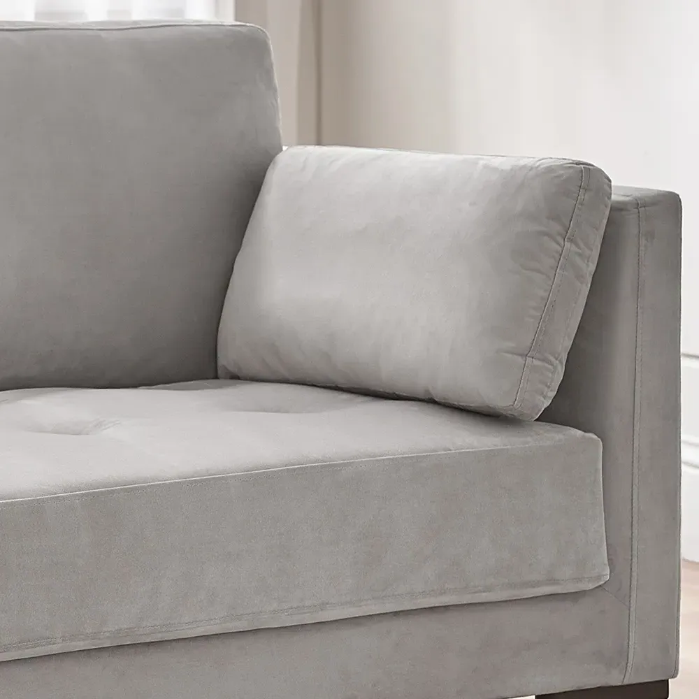 Eva 2-Seater Sofa - Taupe, Velvet