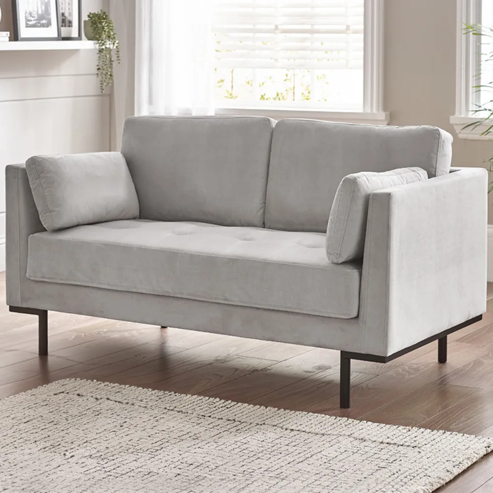 Eva 2-Seater Sofa - Taupe, Velvet