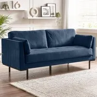 Eva 3-Seater Sofa - Blue, Velvet