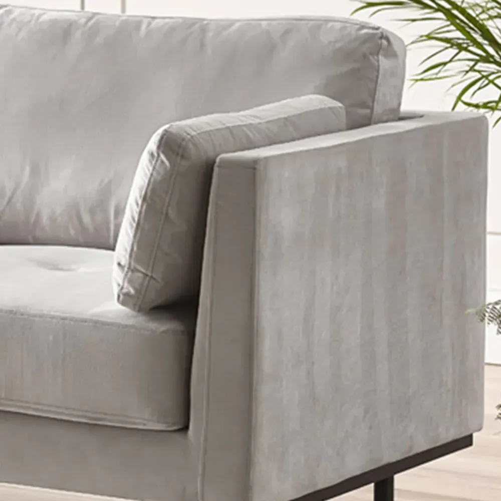 Eva 3-Seater Sofa - Taupe, Velvet