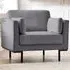 Eva Single Arm Chair - Grey, Velvet