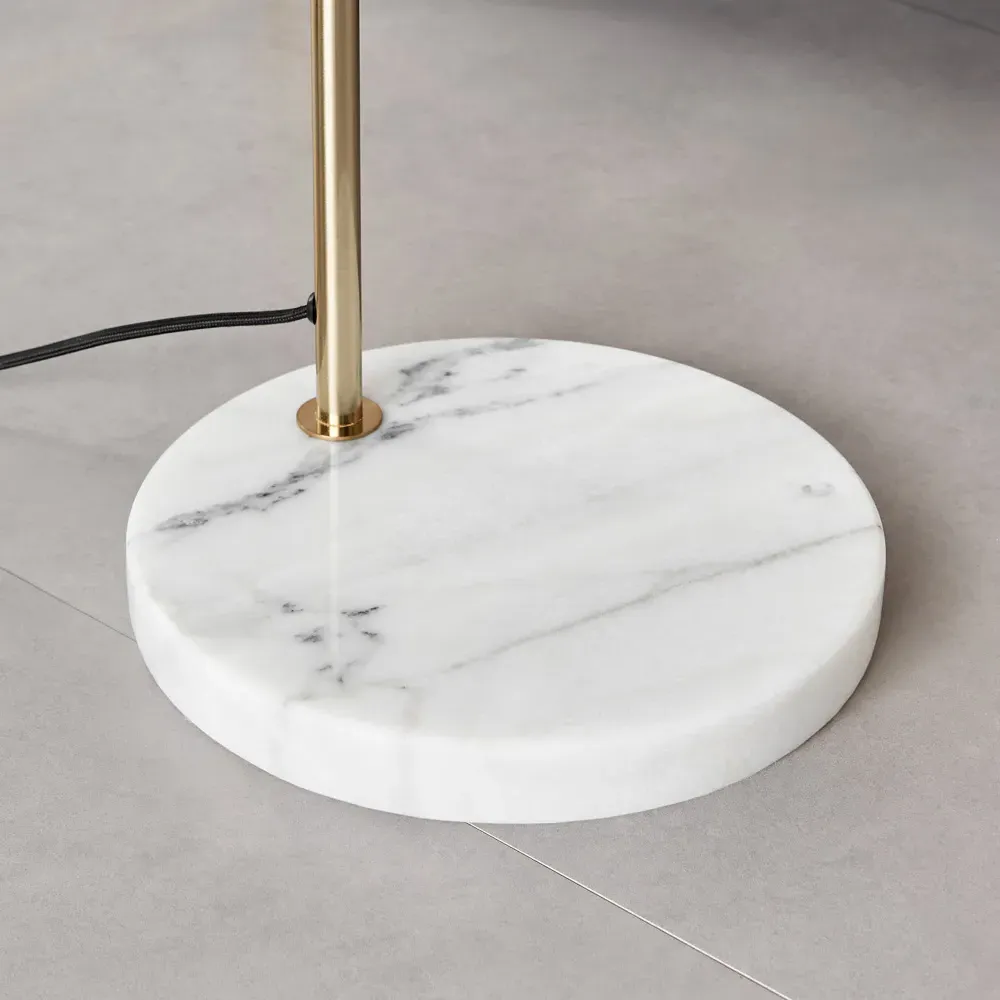 Evelyn Floor Lamp - Smoked Glass, White Marble