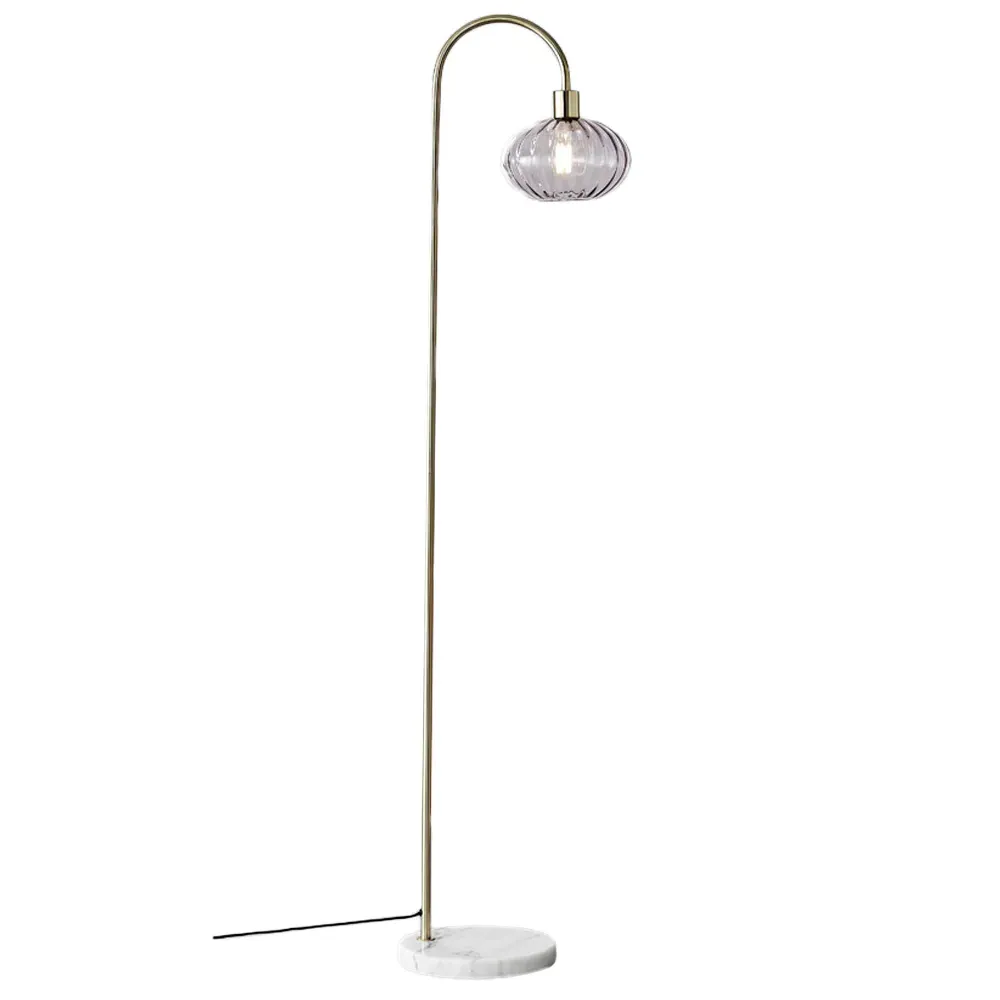 Evelyn Floor Lamp - Smoked Glass, White Marble image