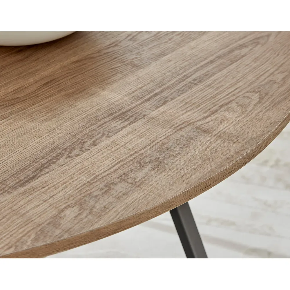 Fira 4-Seater Round Dining Table - Brown, Wood Effect