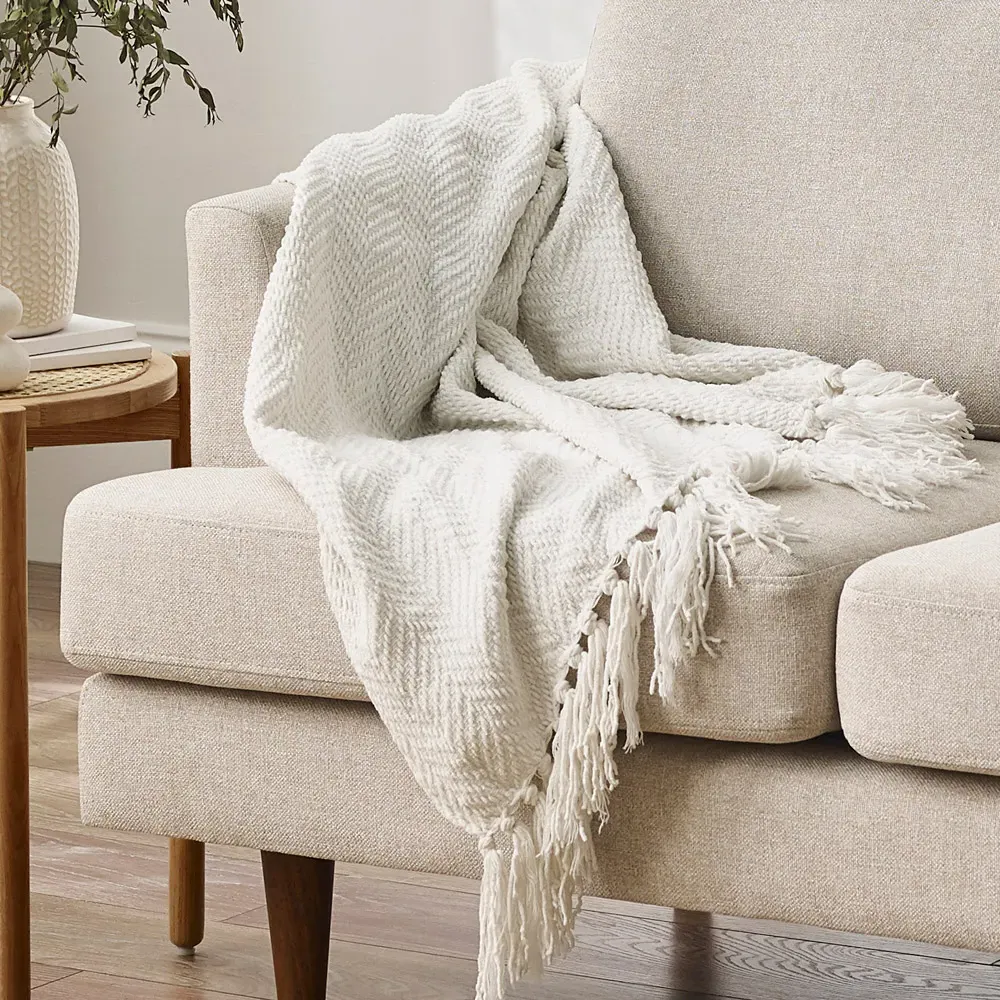 Flora 2-Seater Sofa - Cream, Recycled Polyester