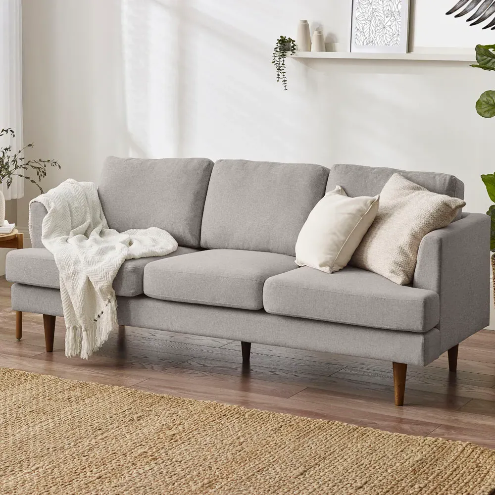 Flora 3-Seater Sofa - Taupe, Recycled Polyester