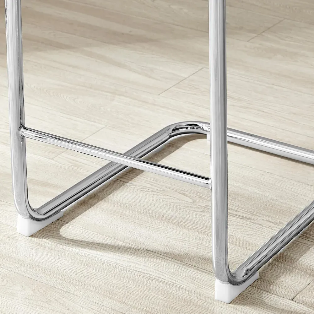 Fontana Lorenzo Bar Chair Set of 2 - Black, Faux Leather