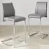 Fontana Lorenzo Bar Chair Set of 2 - Grey, Faux Leather