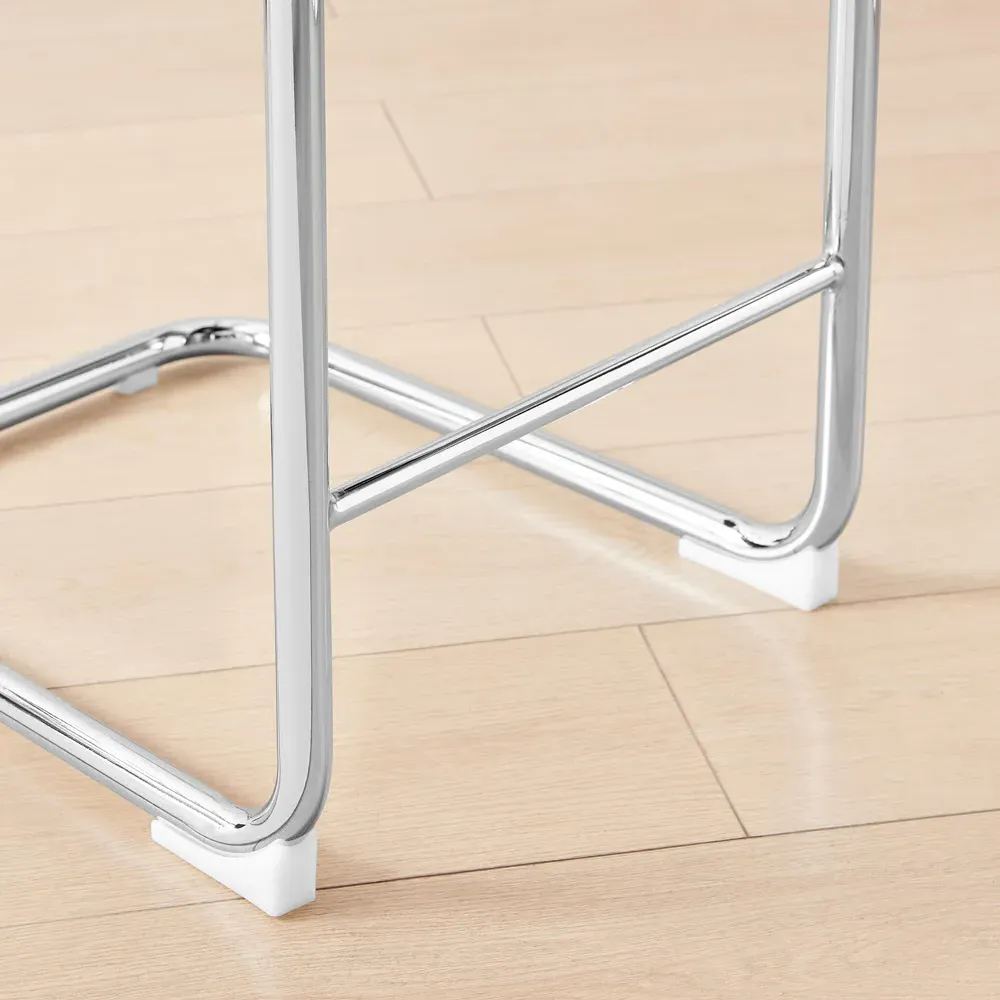 Fontana Lorenzo Bar Chair Set of 2 - Tan, Faux Leather