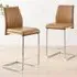 Fontana Lorenzo Bar Chair Set of 2 - Tan, Faux Leather