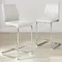 Fontana Lorenzo Bar Chair Set of 2 - White, Faux Leather
