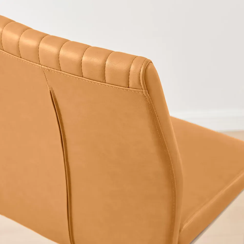 Fontana Lorenzo Bar Chair Set of 2 - Yellow, Faux Leather