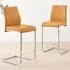 Fontana Lorenzo Bar Chair Set of 2 - Yellow, Faux Leather