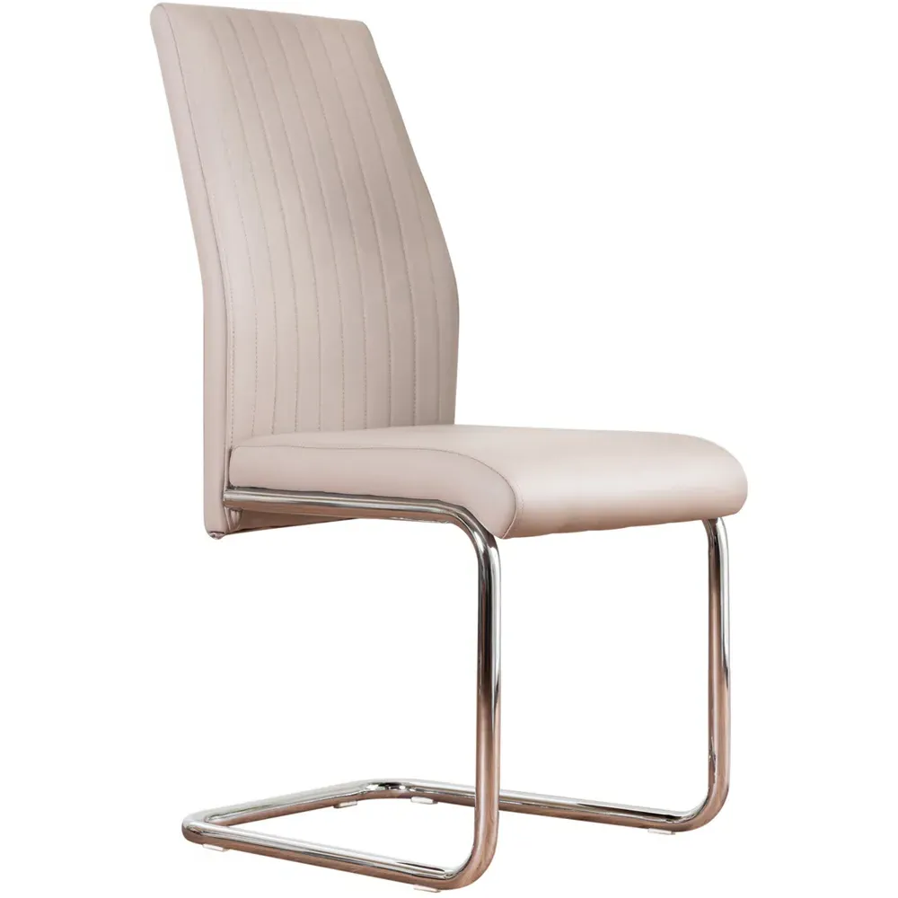 Fontana Set of 2 Dining Chairs - Brown, Faux Leather