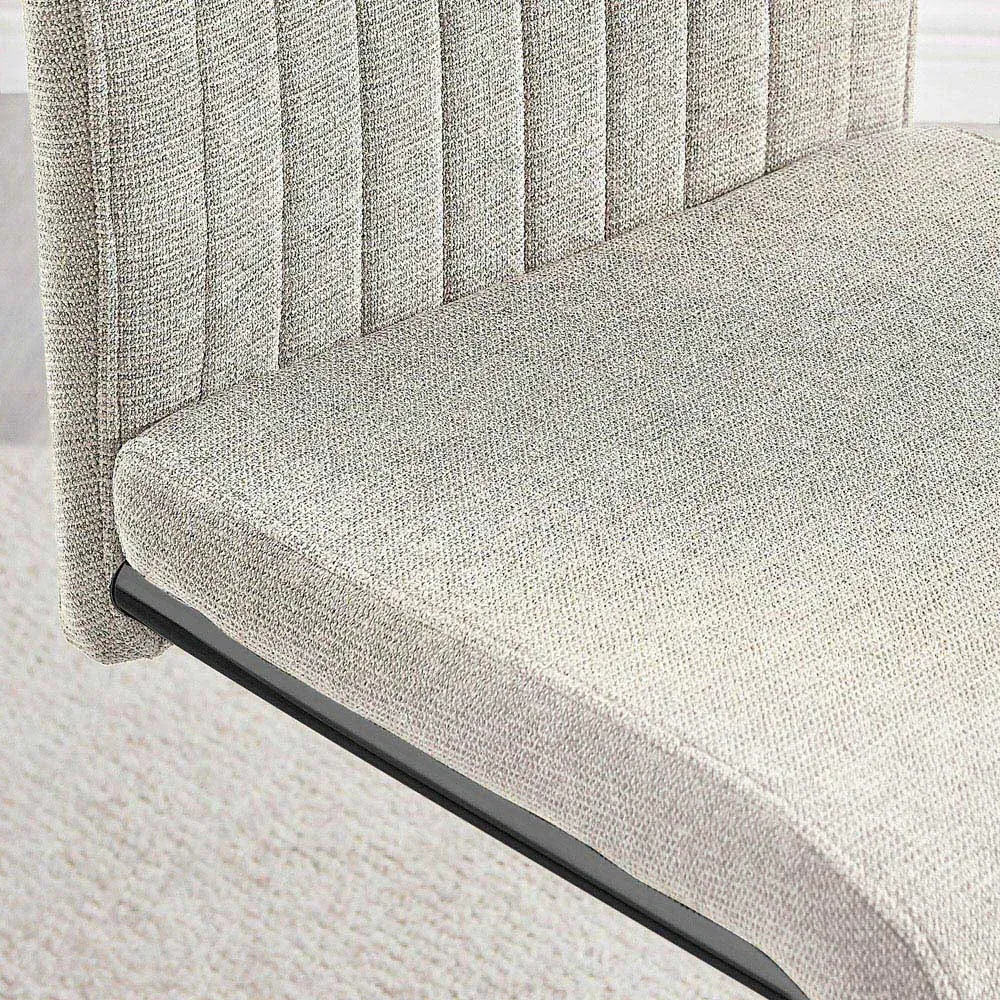 Fontana Set of 2 Dining Chairs - Cream, Polyester