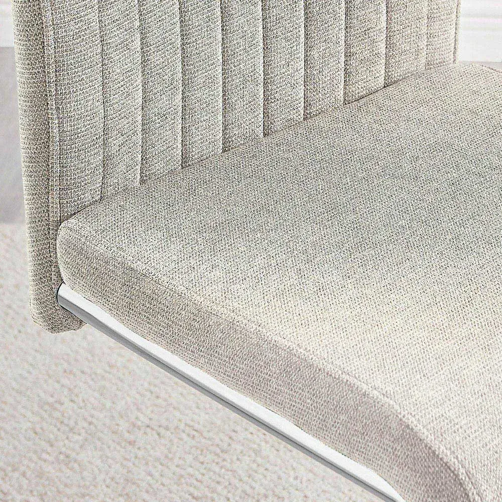 Fontana Set of 2 Dining Chairs - Cream, Polyester