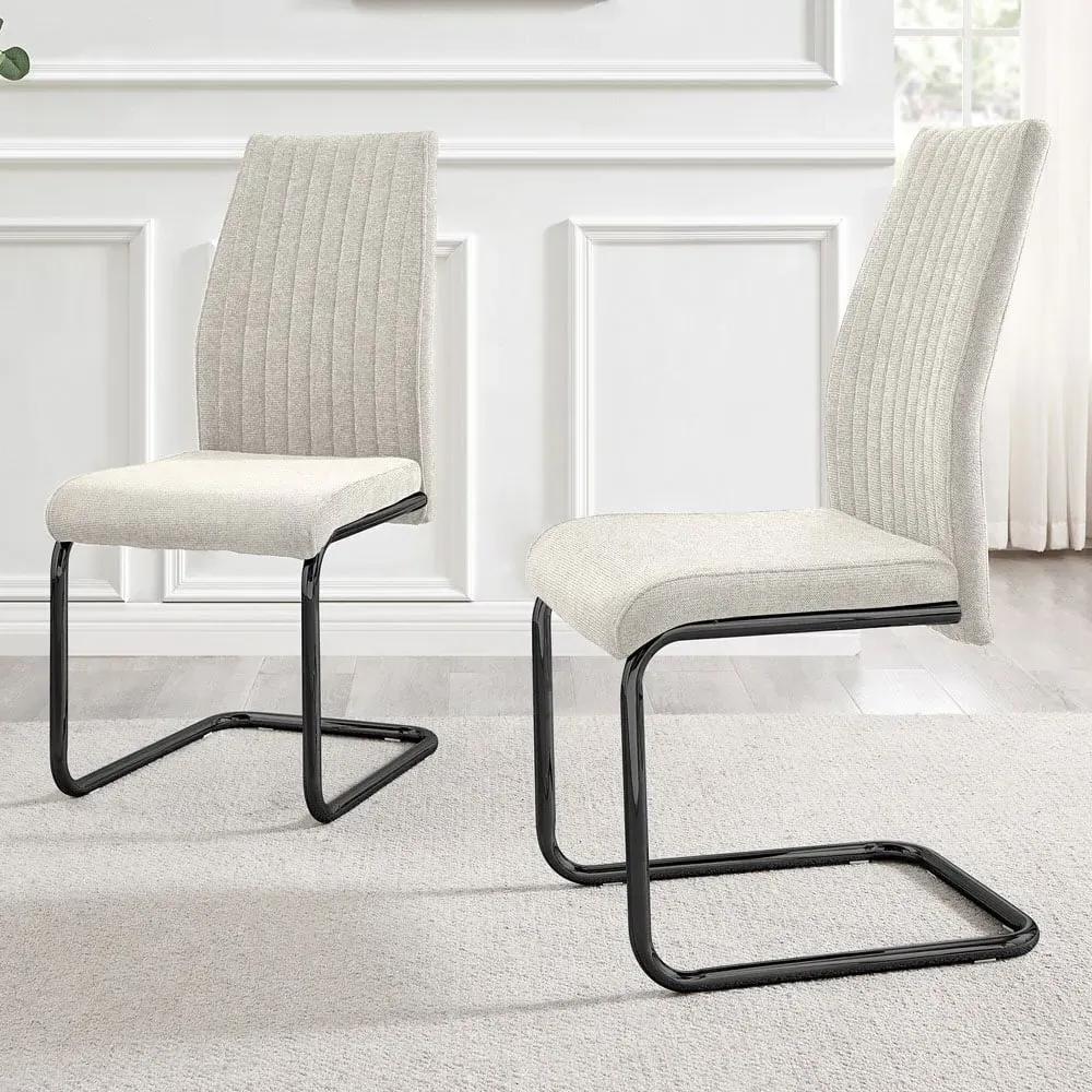 Fontana Set of 2 Dining Chairs - Cream, Polyester image