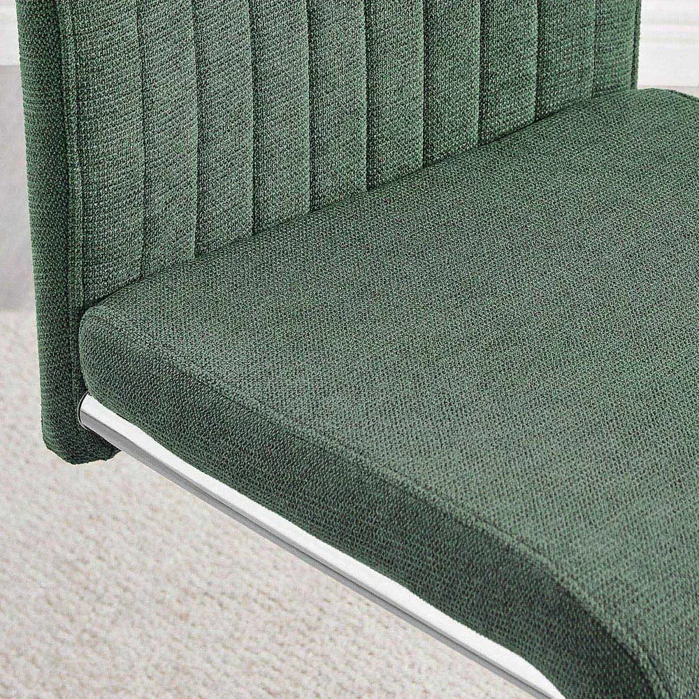 Fontana Set of 2 Dining Chairs - Green, Polyester