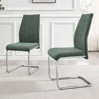 Fontana Set of 2 Dining Chairs - Green, Polyester