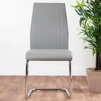 Fontana Set of 2 Dining Chairs - Grey, Faux Leather