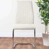 Fontana Set of 2 Dining Chairs - White, Faux Leather