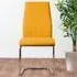 Fontana Set of 2 Dining Chairs - Yellow, Faux Leather